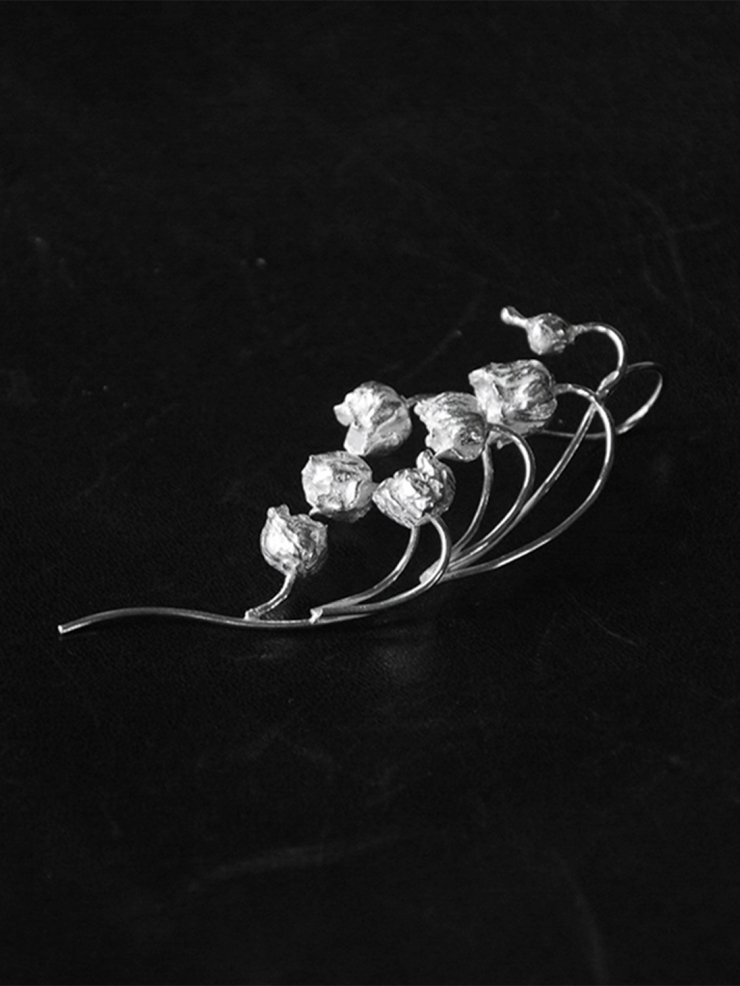 AOKINSIDE Big Silver Lily of the Valley Earrings
