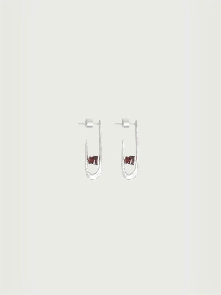 Silver Garnet Flicker Earrings