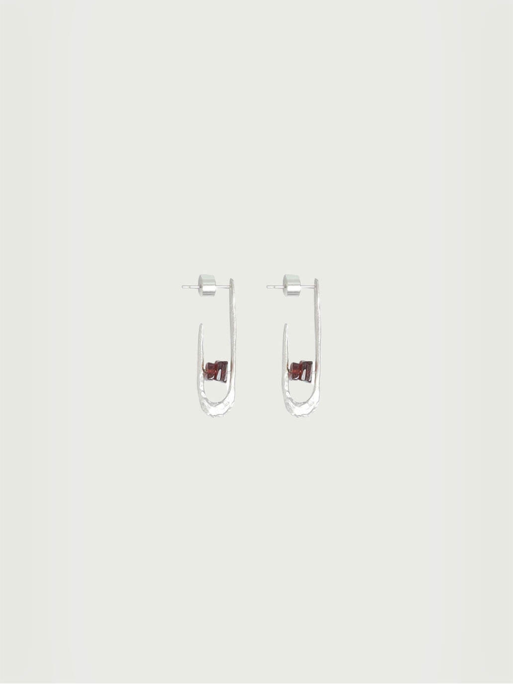Silver Garnet Flicker Earrings