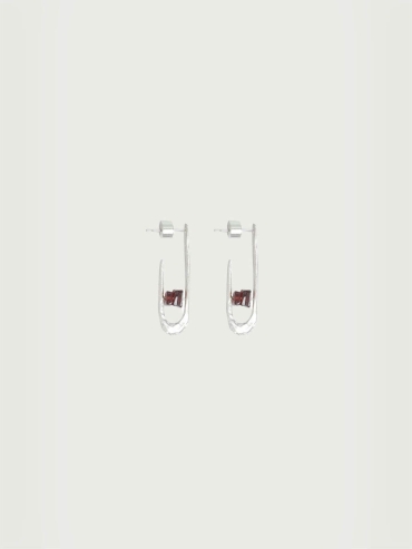 Silver Garnet Flicker Earrings
