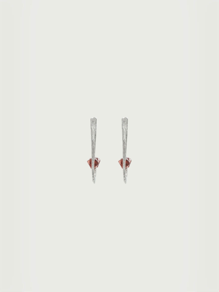 Silver Garnet Flicker Earrings