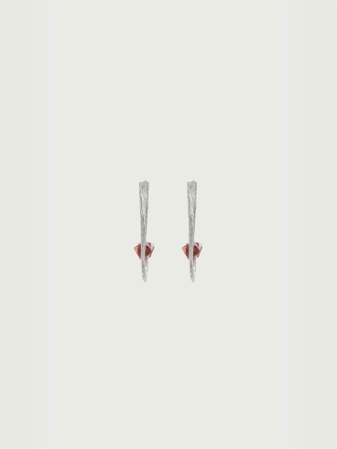Silver Garnet Flicker Earrings
