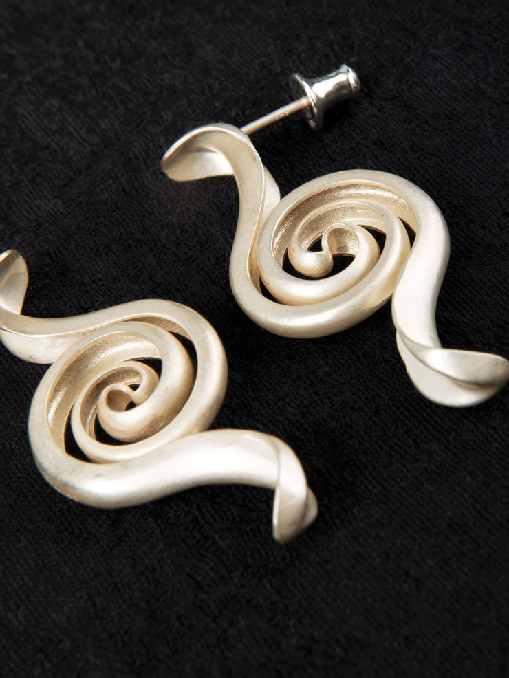 White Glass Eel Earrings
