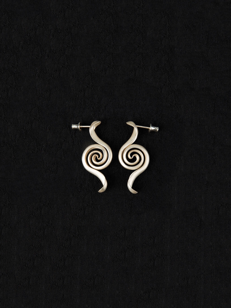 White Glass Eel Earrings