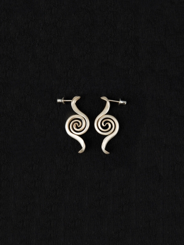 White Glass Eel Earrings