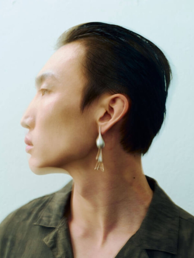 Silver Droplet Trinity Earrings