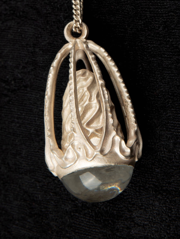 White Mirror Jellyfish Pendant Necklace