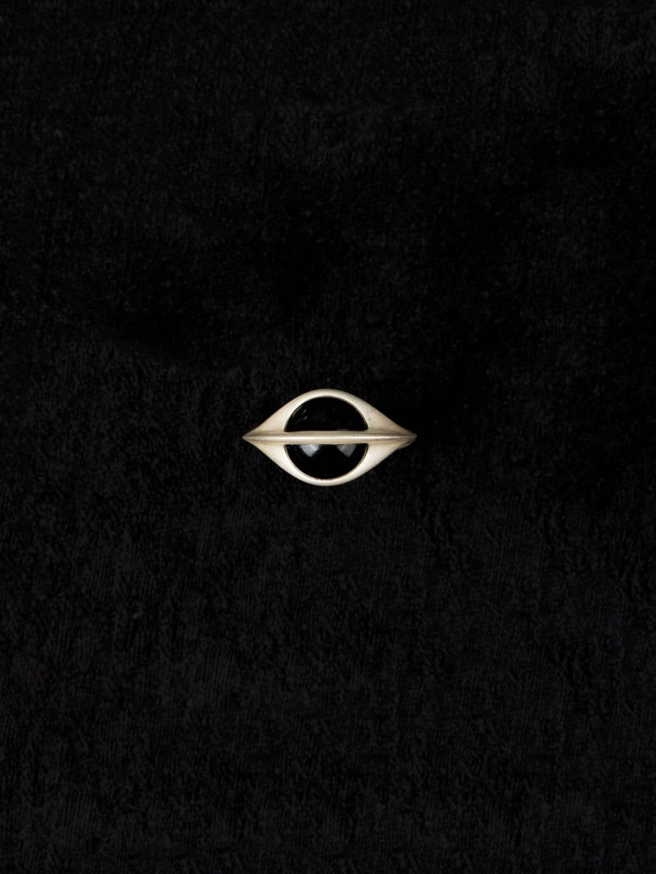 White Black Agate Vision Ring