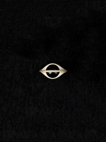 White Black Agate Vision Ring