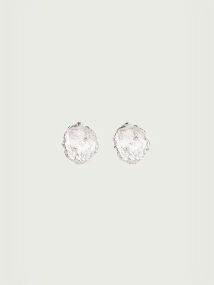 White silver texture earrings
