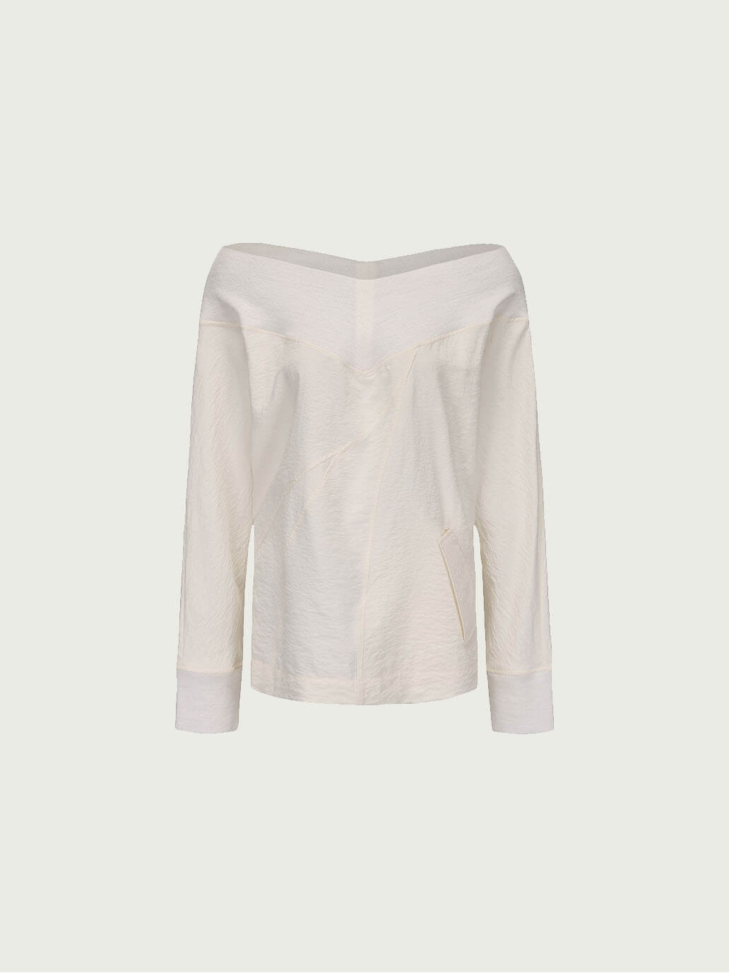 White Off-Shoulder Panel Top