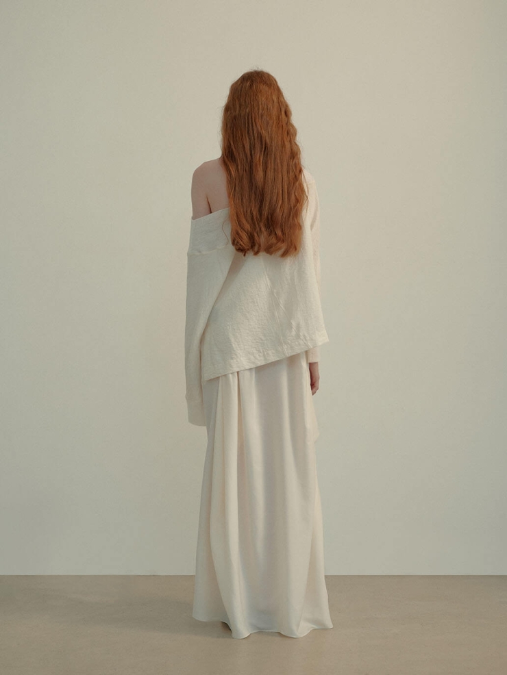 White Off-Shoulder Panel Top