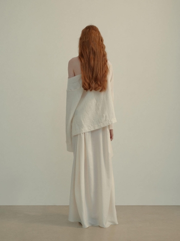 White Off-Shoulder Panel Top