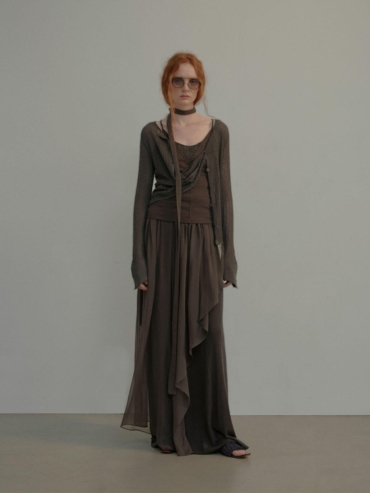 Charcoal Grey Open-Knit Sweater