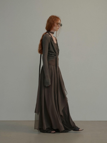 Charcoal Grey Open-Knit Sweater