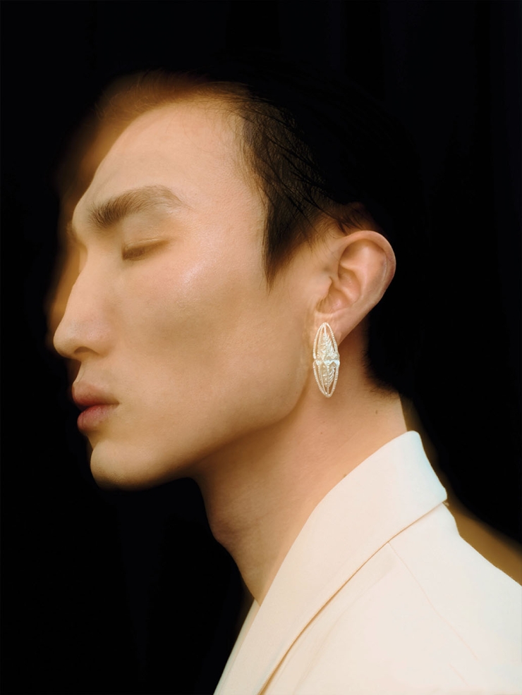 White Mirror Jellyfish Earrings