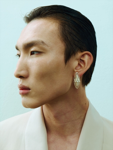 White Mirror Jellyfish Earrings