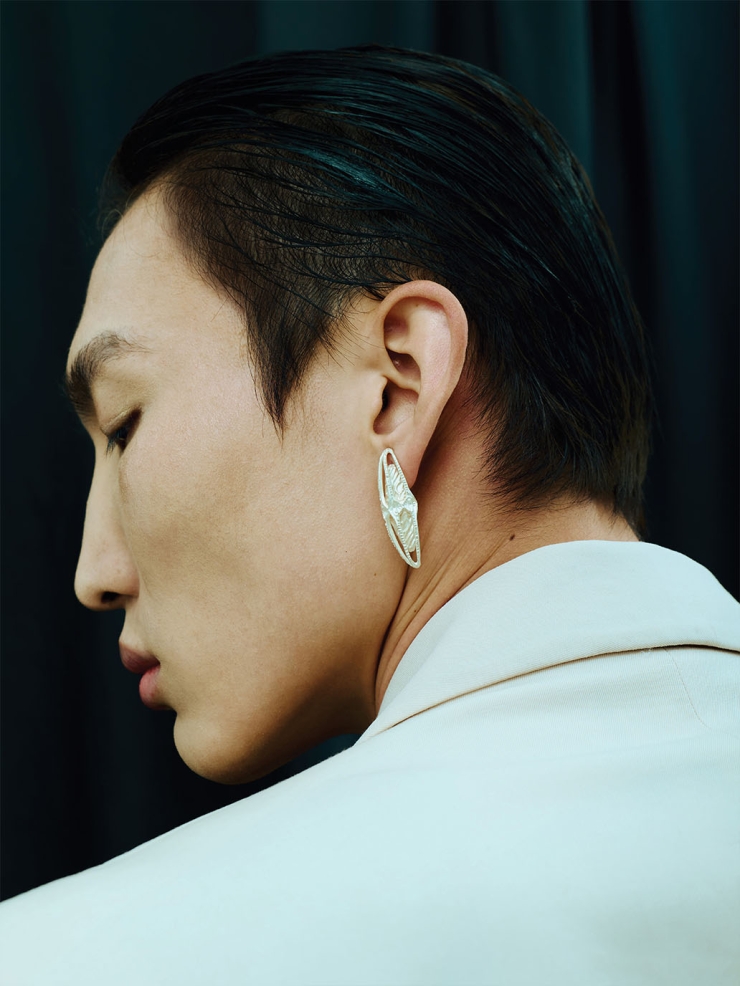 White Mirror Jellyfish Earrings