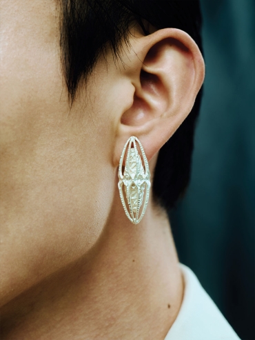 White Mirror Jellyfish Earrings