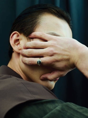 White Black Agate Vision Ring