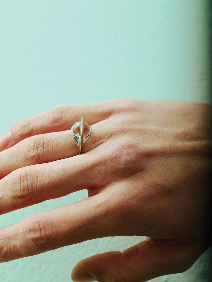 Silver Quartz Crystal Vision Ring
