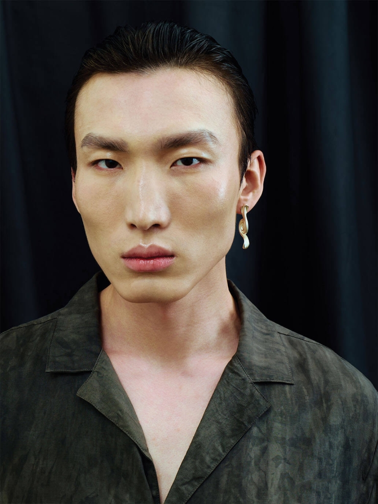 White Glass Eel Earrings