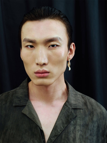 White Glass Eel Earrings