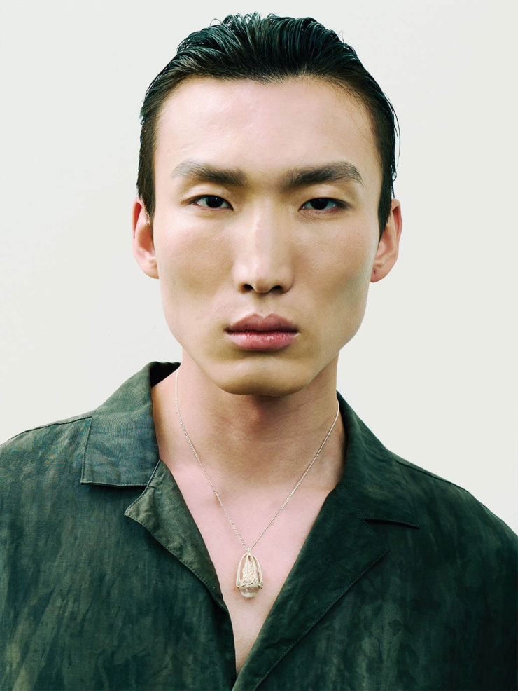 White Mirror Jellyfish Pendant Necklace