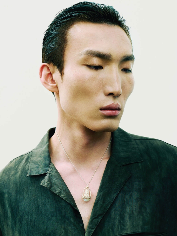 White Mirror Jellyfish Pendant Necklace