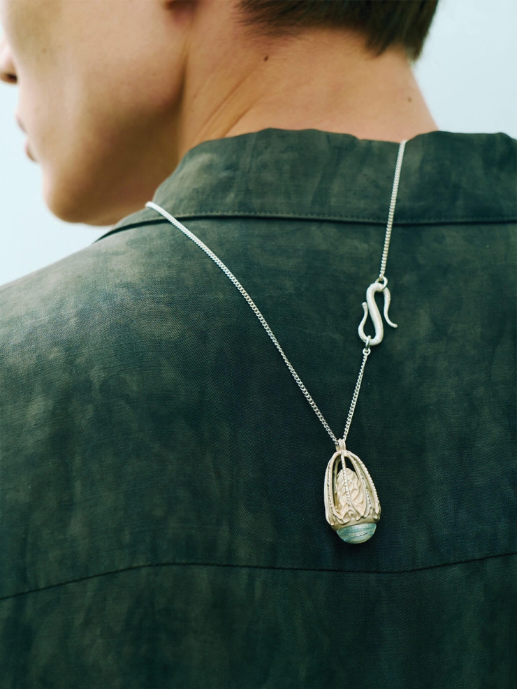 White Mirror Jellyfish Pendant Necklace
