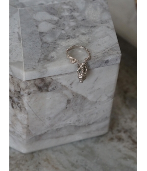 HANYING Silver Little Vase Chain Ring