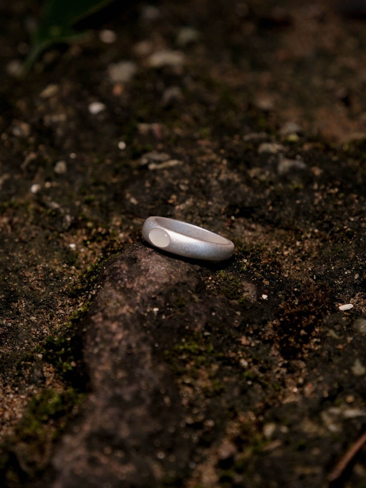 Silver White Jade Ring