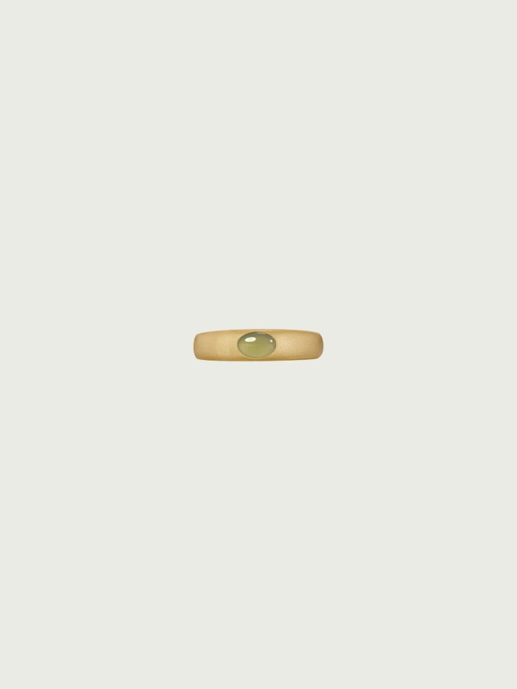 Gold Green Jade Ring
