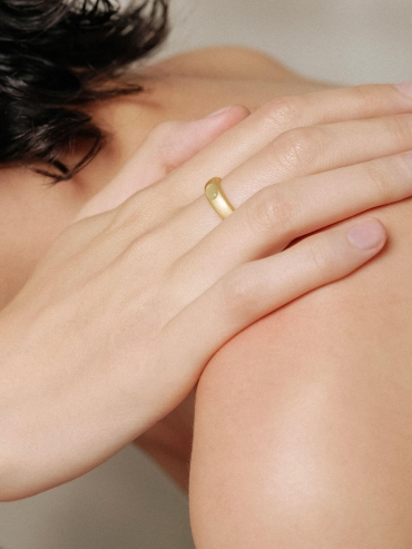 Gold Green Jade Ring