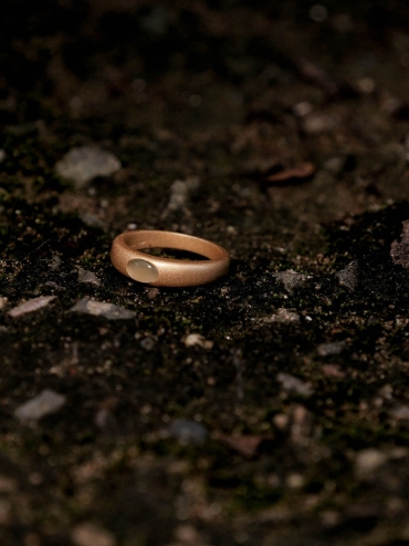 Gold Green Jade Ring