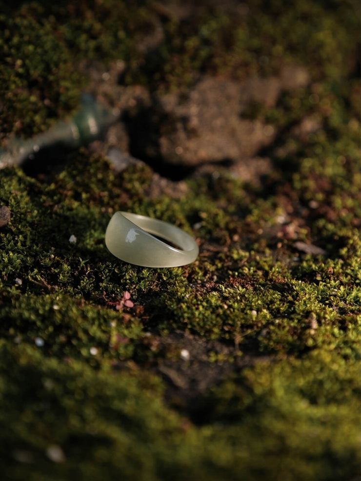 Green Jade Round Ring