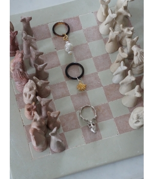 HANYING Silver Little Vase Chain Ring