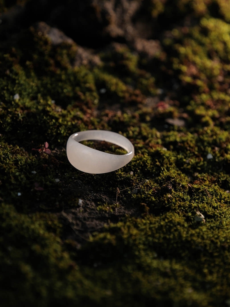 White Jade Round Ring