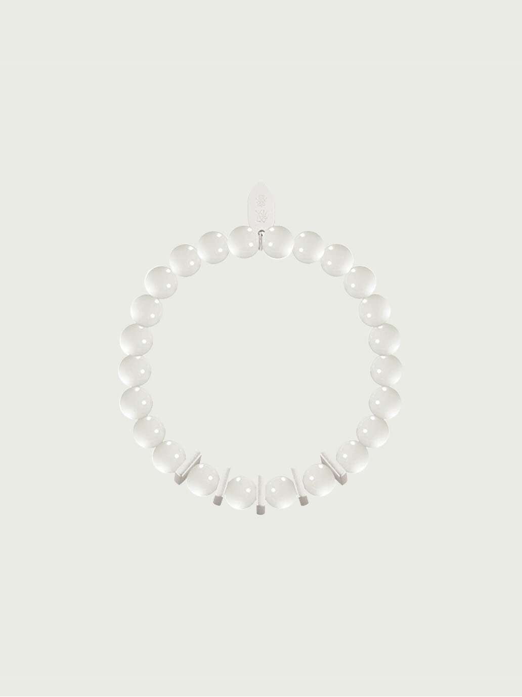 Silver Pearl-Inspired Square & Circle Bracelet-Large