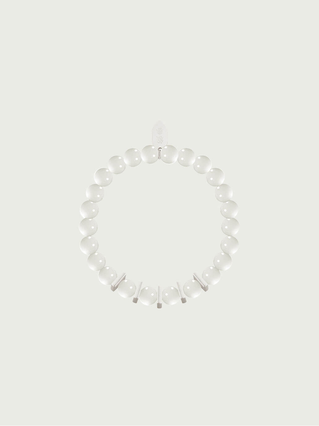 Silver Pearl-Inspired Square & Circle Bracelet-Small