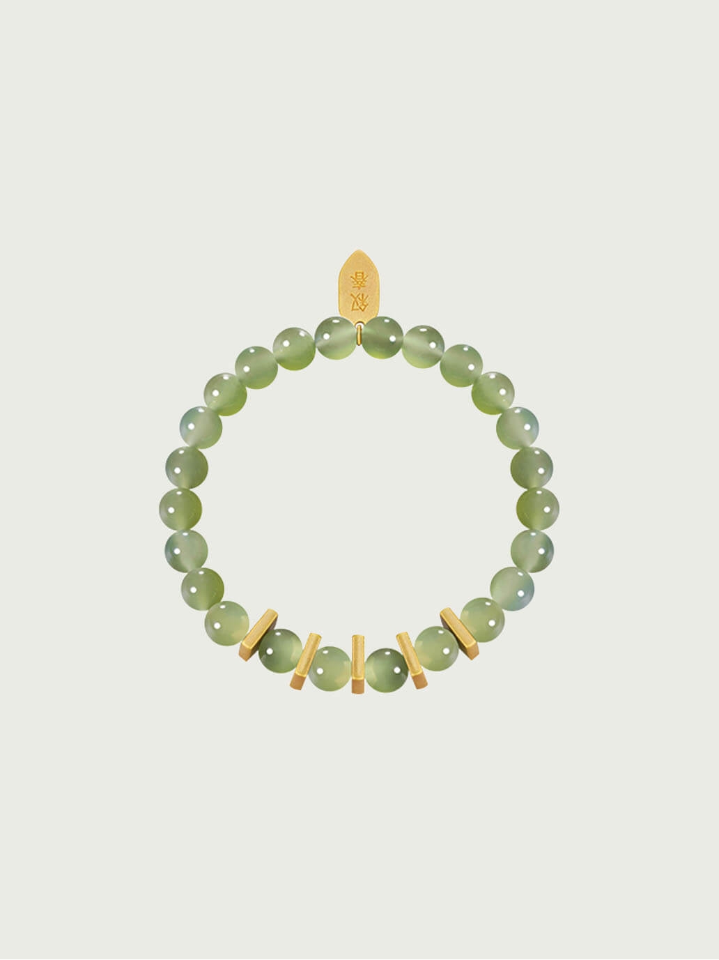 Gold Pearl-Inspired Square & Circle Bracelet-Large