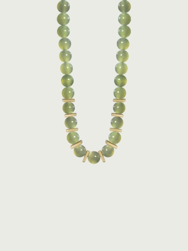 Gold Pearl-Inspired Square & Circle Long Necklace
