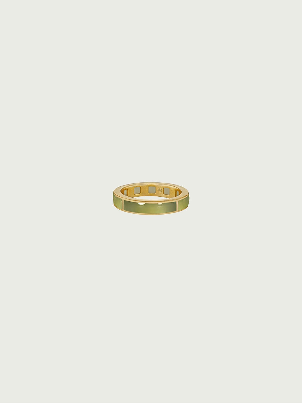 Gold Green Jade Persimmon Calyx Ring