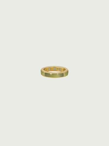 Gold Green Jade Persimmon Calyx Ring