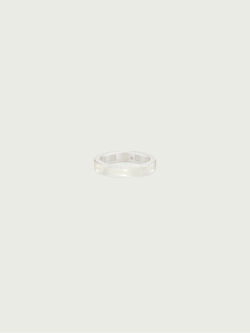 Silver White Jade Persimmon Calyx Ring