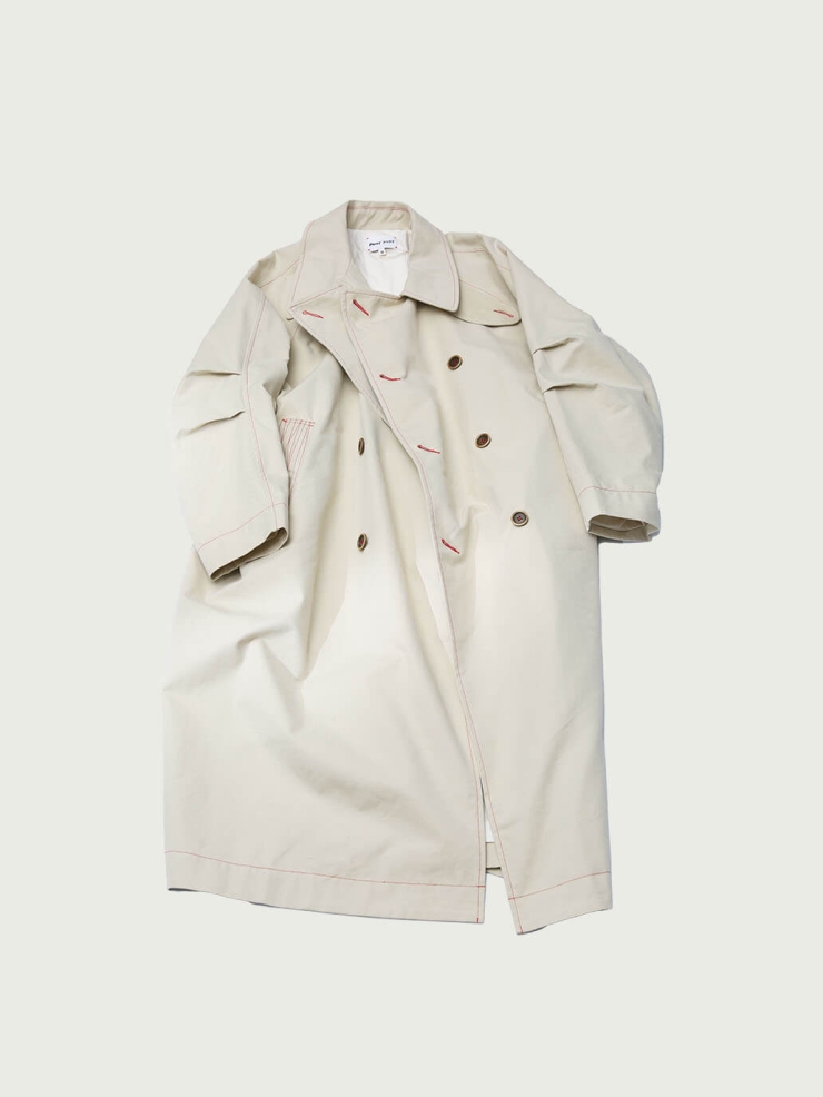 Khaki Long Cocoon Trench Coat