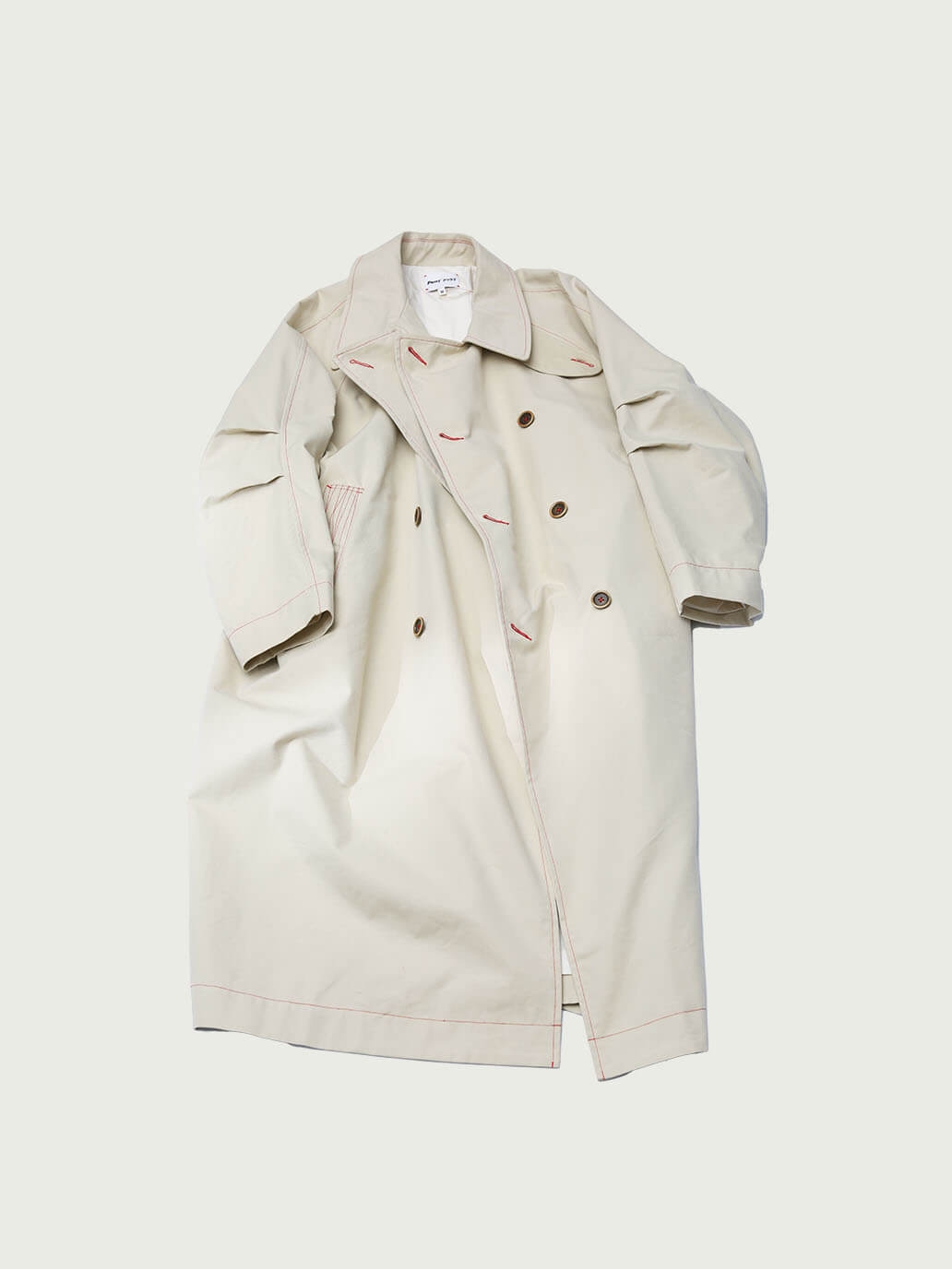 Khaki Long Cocoon Trench Coat