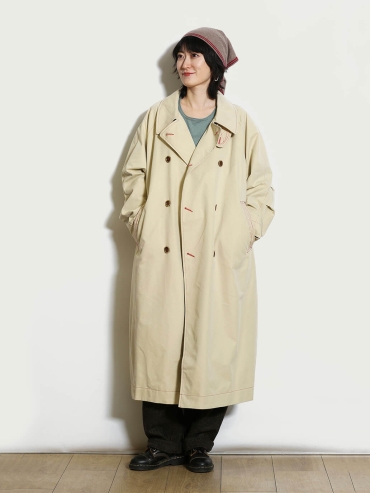 Khaki Long Cocoon Trench Coat