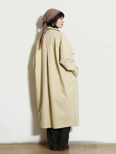 Khaki Long Cocoon Trench Coat