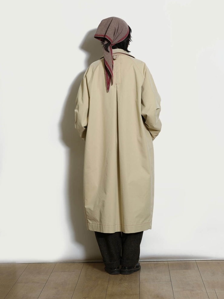 Khaki Long Cocoon Trench Coat